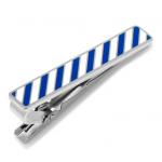 Varsity Stripes Blue and White Tie Clip.jpg